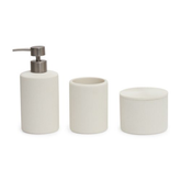 Kit para Banheiro Canelado em Polirresina Branco 3 Peças